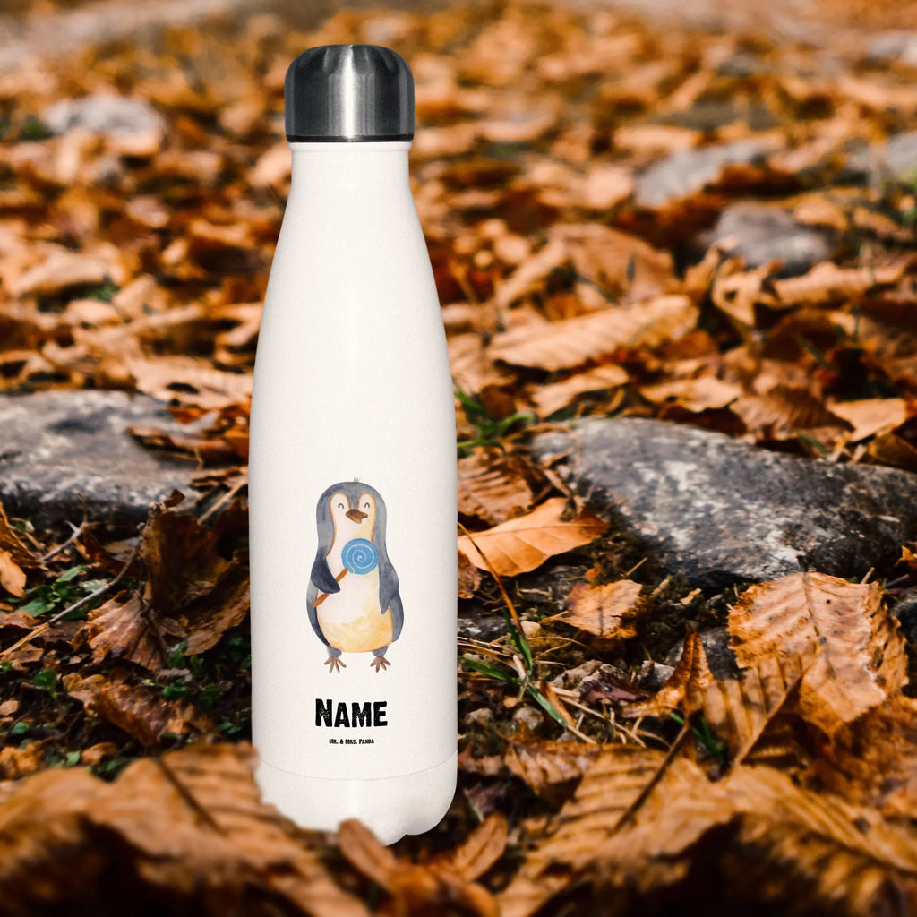 Personalisierte Thermosflasche Pinguin Lolli Personalisierte Isolierflasche, Personalisierte Thermoflasche, Personalisierte Trinkflasche, Trinkflasche Mit Namen, Wunschname, Bedrucken, Namensflasche, Pinguin, Pinguine, Lolli, Süßigkeiten, Blödsinn, Spruch, Rebell, Gauner, Ganove, Rabauke