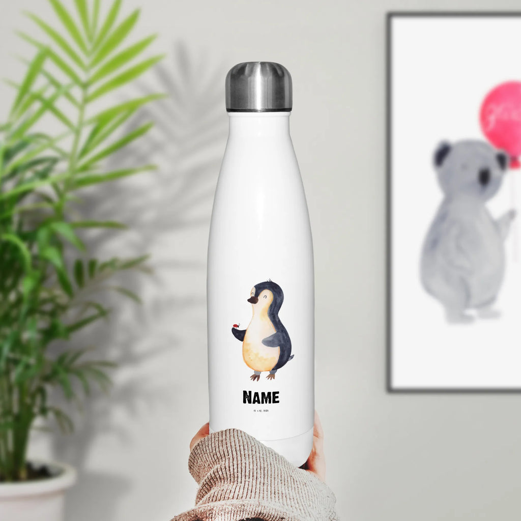 Personalisierte Thermosflasche Pinguin Marienkäfer Personalisierte Isolierflasche, Personalisierte Thermoflasche, Personalisierte Trinkflasche, Trinkflasche Mit Namen, Wunschname, Bedrucken, Namensflasche, Pinguin, Pinguine, Marienkäfer, Liebe, Wunder, Glück, Freude, Lebensfreude