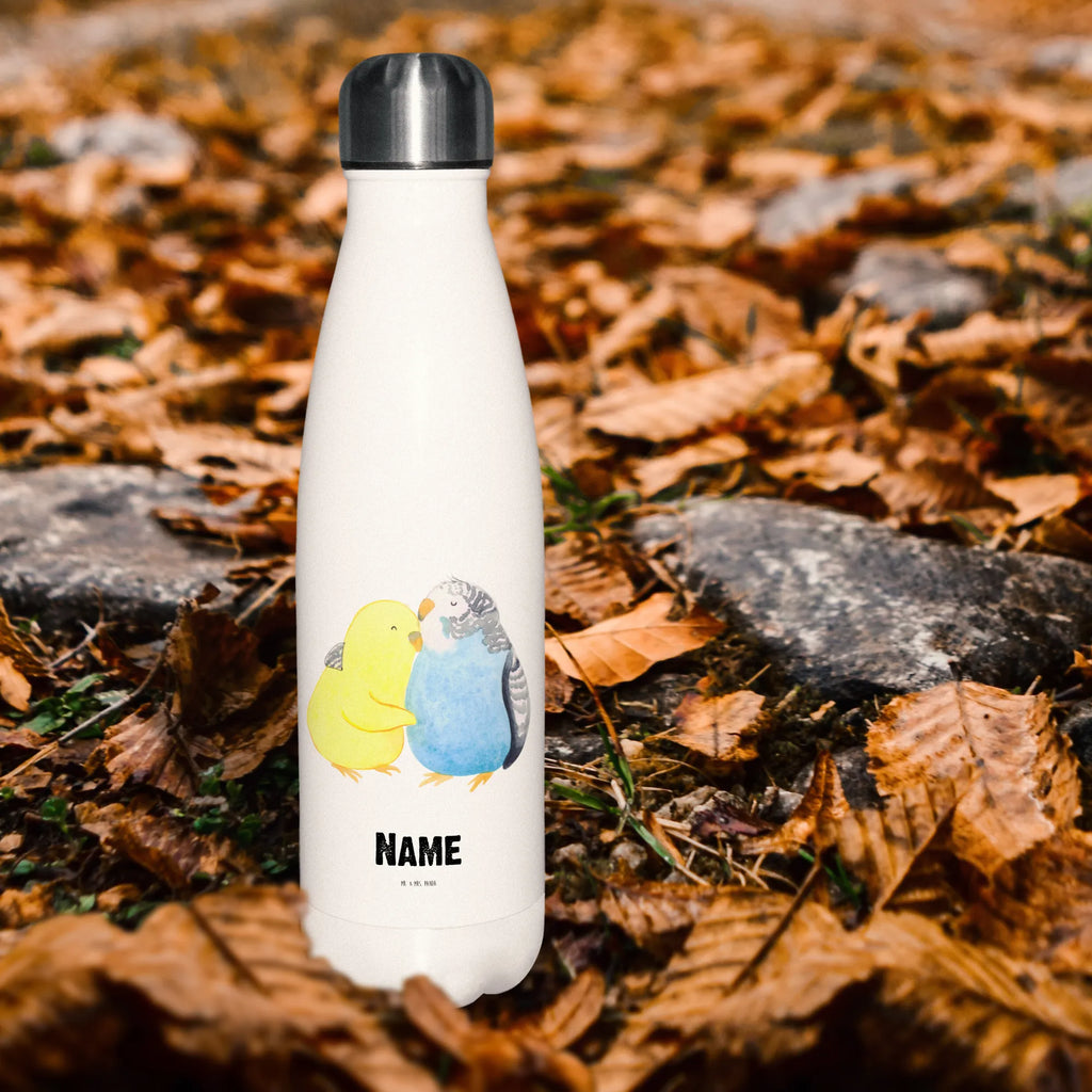 Personalisierte Thermosflasche Wellensittich Liebe Personalisierte Isolierflasche, Personalisierte Thermoflasche, Personalisierte Trinkflasche, Trinkflasche Mit Namen, Wunschname, Bedrucken, Namensflasche, Liebe, Partner, Freund, Freundin, Ehemann, Ehefrau, Heiraten, Verlobung, Heiratsantrag, Liebesgeschenk, Jahrestag, Hocheitstag, Vögel, Wellensittich, Nähe, Kuscheln, Vertrauen