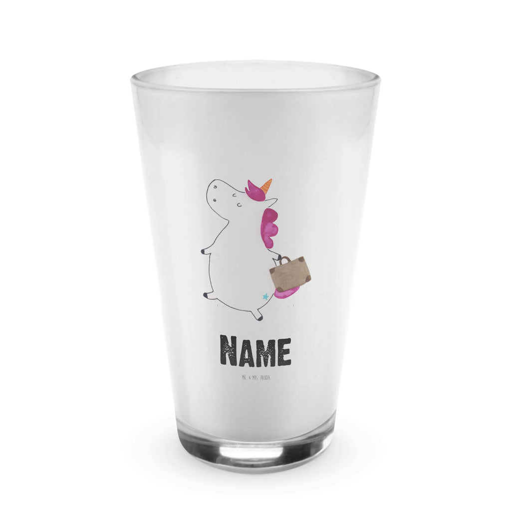 Personalisiertes Glas Einhorn Koffer Bedrucktes Glas, Glas mit Namen, Namensglas, Glas personalisiert, Name, Bedrucken, Einhorn, Einhörner, Einhorn Deko, Pegasus, Unicorn, unicorn, Koffer, Verreisen, Reise, Gepäck, Abenteuer, Erwachsen, Kind, albern, Spaß, lustig, witzig