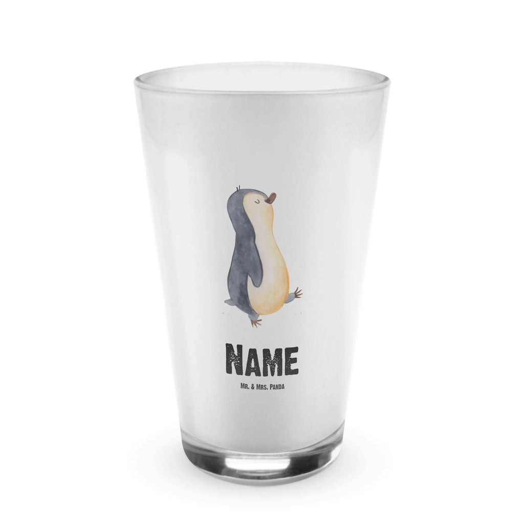 Personalisiertes Glas Pinguin marschierend Bedrucktes Glas, Glas mit Namen, Namensglas, Glas personalisiert, Name, Bedrucken, Pinguin, Pinguine, Frühaufsteher, Langschläfer, Bruder, Schwester, Familie