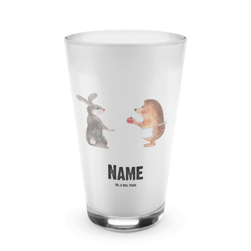 Personalised glass Hare Hedgehog Bedrucktes Glas, Glas mit Namen, Namensglas, Glas personalisiert, Name, Bedrucken, Tiermotive, Gute Laune, lustige Sprüche, Tiere, Igel und Hase, Igel, Hase, Liebe Spruch, Liebeskummer Geschenk, Herzschmerz, Trösten, Trennungsschmerz, Spruch romantisch