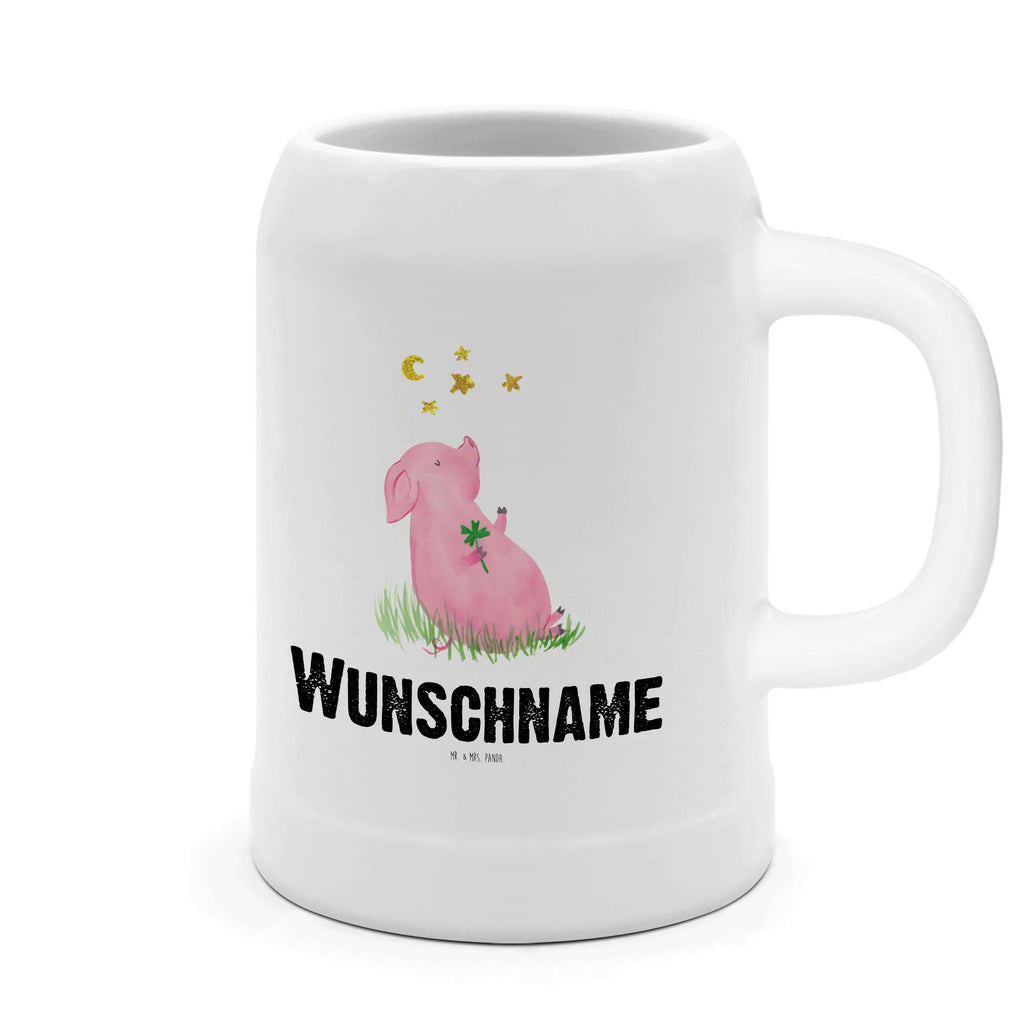 Personalisierter Bierkrug Schwein Glück Bierkrug mit Namen, Bierkrug personalisieren, Bierglas mit Namen, Personalisierung, Bedrucken, Tiermotive, Gute Laune, lustige Sprüche, Tiere, Glücksschwein. Glück, Schwein, Schweinchen, Sterne, Sernchen, Ziele, Träume, Motivation, Glücksbringer