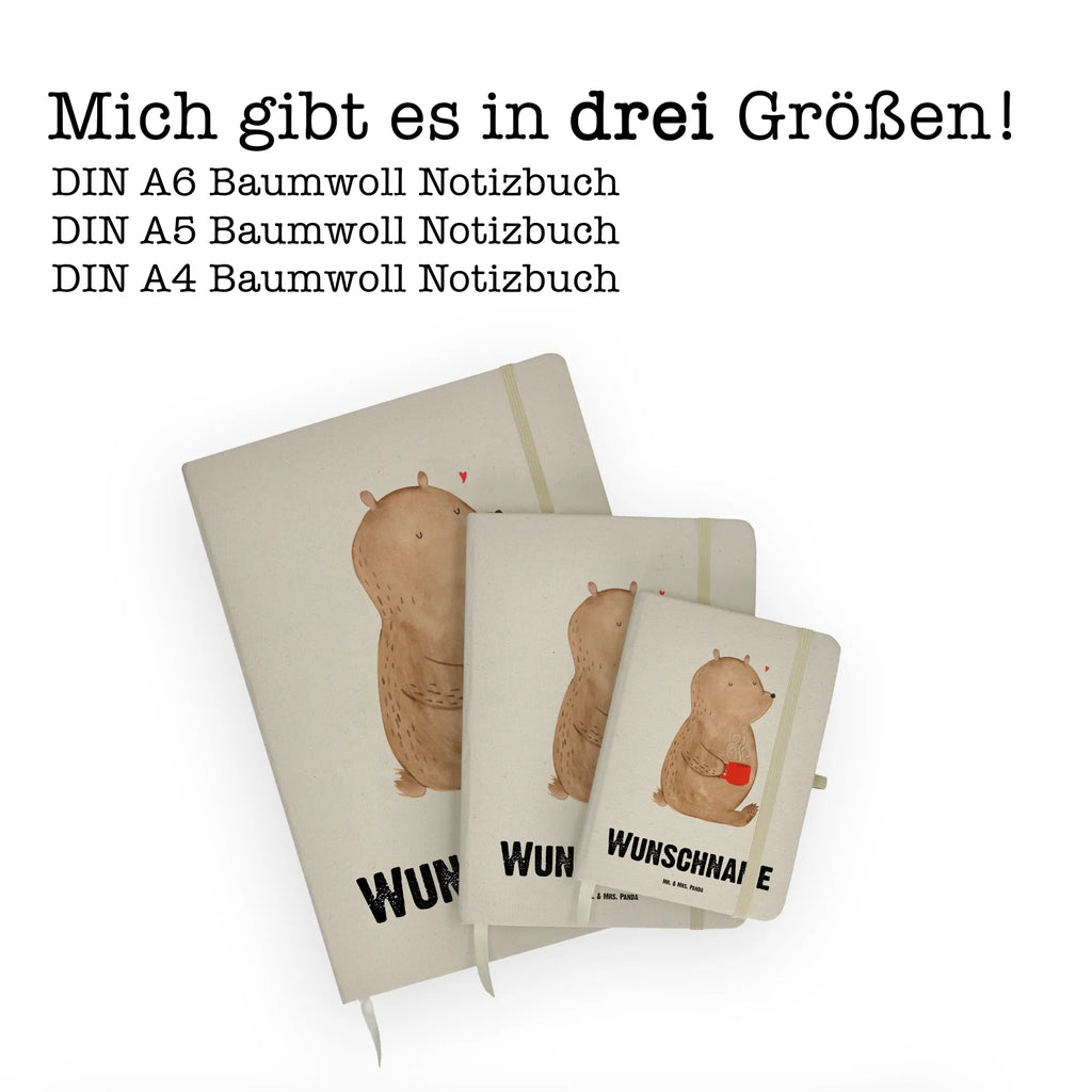 Personalised notebook bear Coffee Personalisiertes Notizbuch, Notizbuch mit Namen, Notizbuch bedrucken, Personalisierung, Namensbuch, Namen, Bär, Teddy, Teddybär, Kaffee, Coffee, Bären, guten Morgen, Morgenroutine, Welt erobern, Welt retten, Motivation
