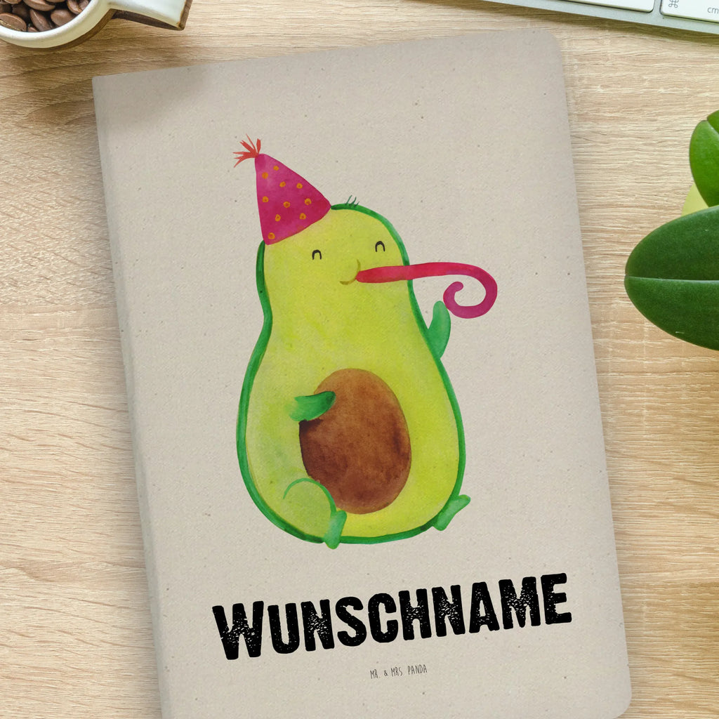 DIN A4 Personalisiertes Notizbuch Avocado Party Time Personalisiertes Notizbuch, Notizbuch mit Namen, Notizbuch bedrucken, Personalisierung, Namensbuch, Namen, Avocado, Veggie, Vegan, Gesund