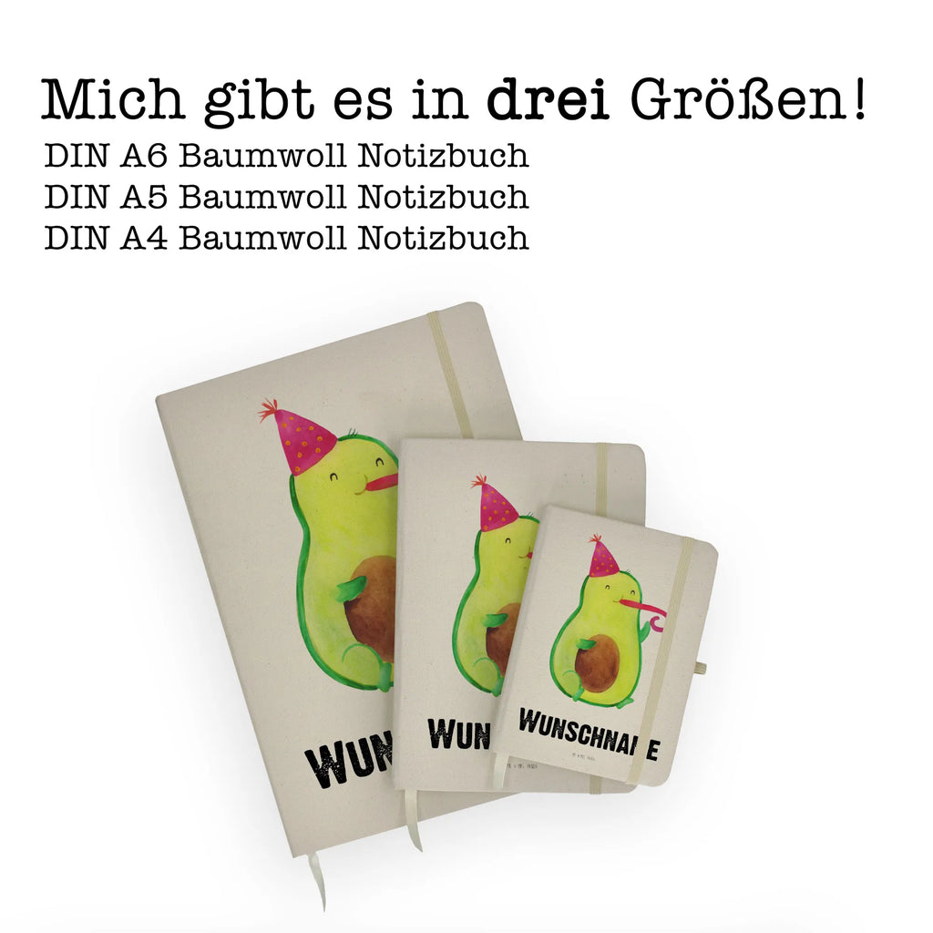 DIN A4 Personalisiertes Notizbuch Avocado Party Time Personalisiertes Notizbuch, Notizbuch mit Namen, Notizbuch bedrucken, Personalisierung, Namensbuch, Namen, Avocado, Veggie, Vegan, Gesund