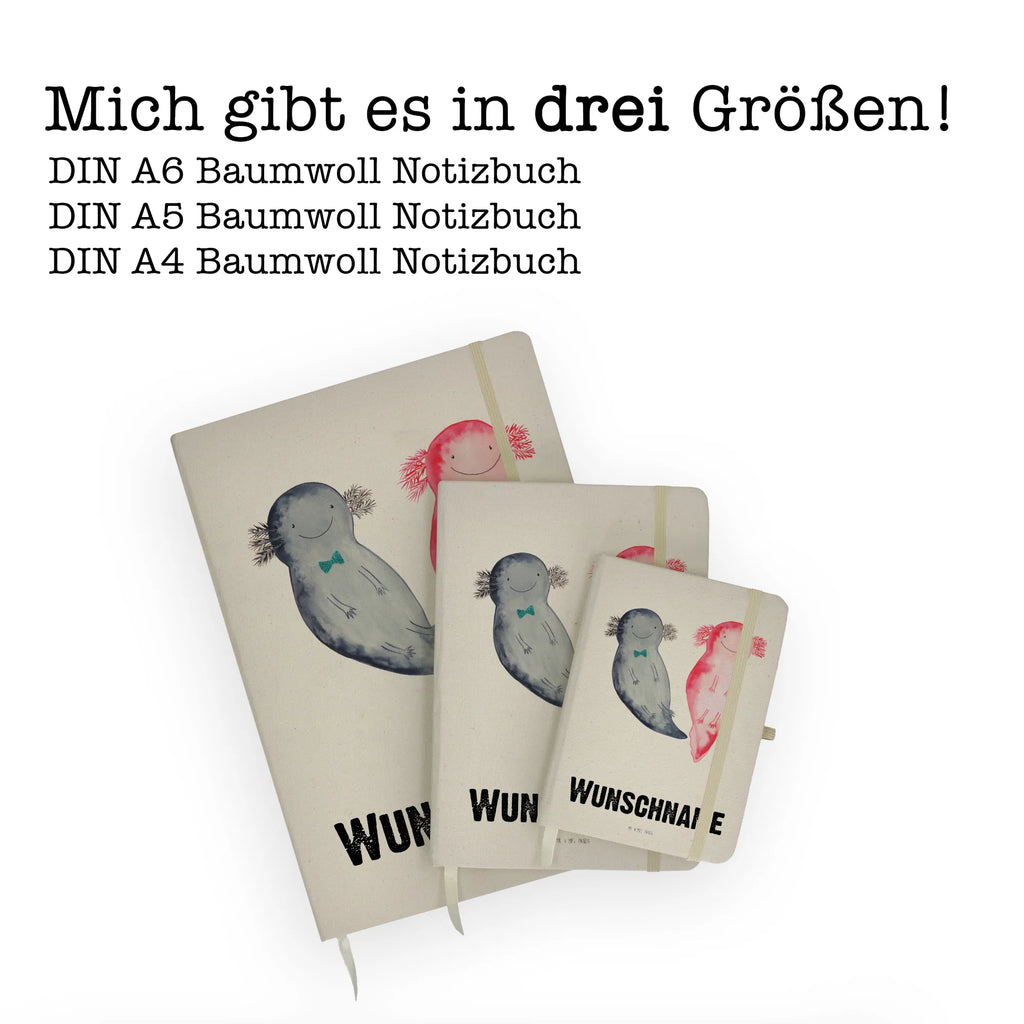 DIN A4 Personalisiertes Notizbuch Axolotl Axel+Lotte Personalisiertes Notizbuch, Notizbuch mit Namen, Notizbuch bedrucken, Personalisierung, Namensbuch, Namen, Axolotl, Molch, Axolot, Schwanzlurch, Lurch, Lurche, Liebe, große Liebe, Liebesbeweis, Freund, Verlobter, Ehemann, Jahrestag, Valentinstag