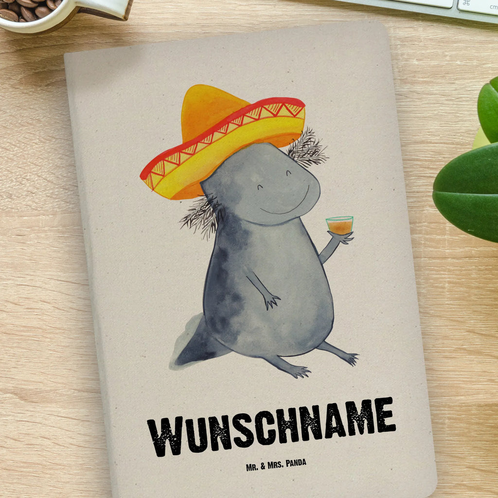 DIN A4 Personalisiertes Notizbuch Axolotl Tequila Personalisiertes Notizbuch, Notizbuch mit Namen, Notizbuch bedrucken, Personalisierung, Namensbuch, Namen, Axolotl, Molch, Mexico, Mexiko, Sombrero, Zitrone, Tequila, Motivation, Spruch, Schwanzlurch, Lurch, Lurche, Axolot, Feuerdrache, Feuersalamander