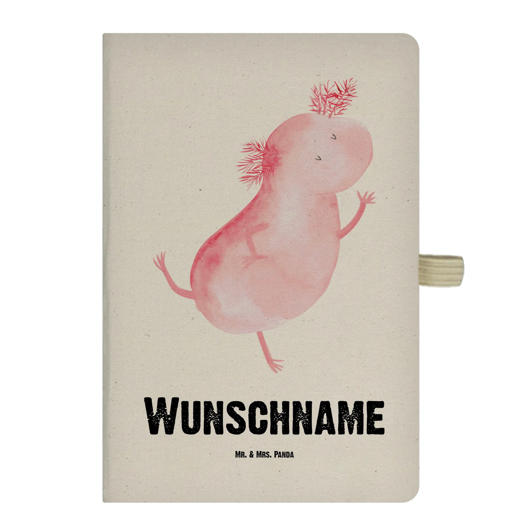 DIN A4 Personalisiertes Notizbuch Axolotl tanzt Personalisiertes Notizbuch, Notizbuch mit Namen, Notizbuch bedrucken, Personalisierung, Namensbuch, Namen, Axolotl, Molch, Axolot, Schwanzlurch, Lurch, Lurche, Dachschaden, Sterne, verrückt, Freundin, beste Freundin