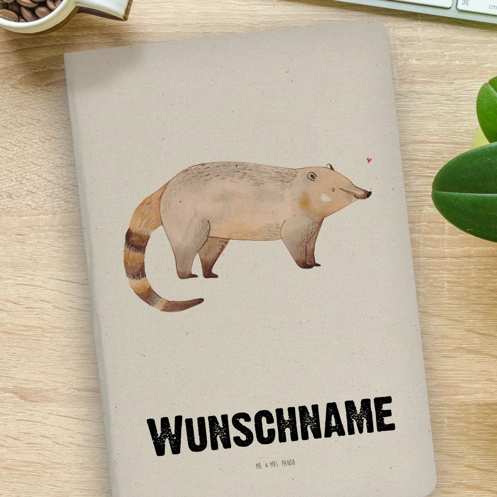 DIN A4 Personalisiertes Notizbuch Nasenbär Personalisiertes Notizbuch, Notizbuch mit Namen, Notizbuch bedrucken, Personalisierung, Namensbuch, Namen, Tiermotive, Gute Laune, lustige Sprüche, Tiere, Nasenbär, Nasenbären, Rüsselbär, Bär