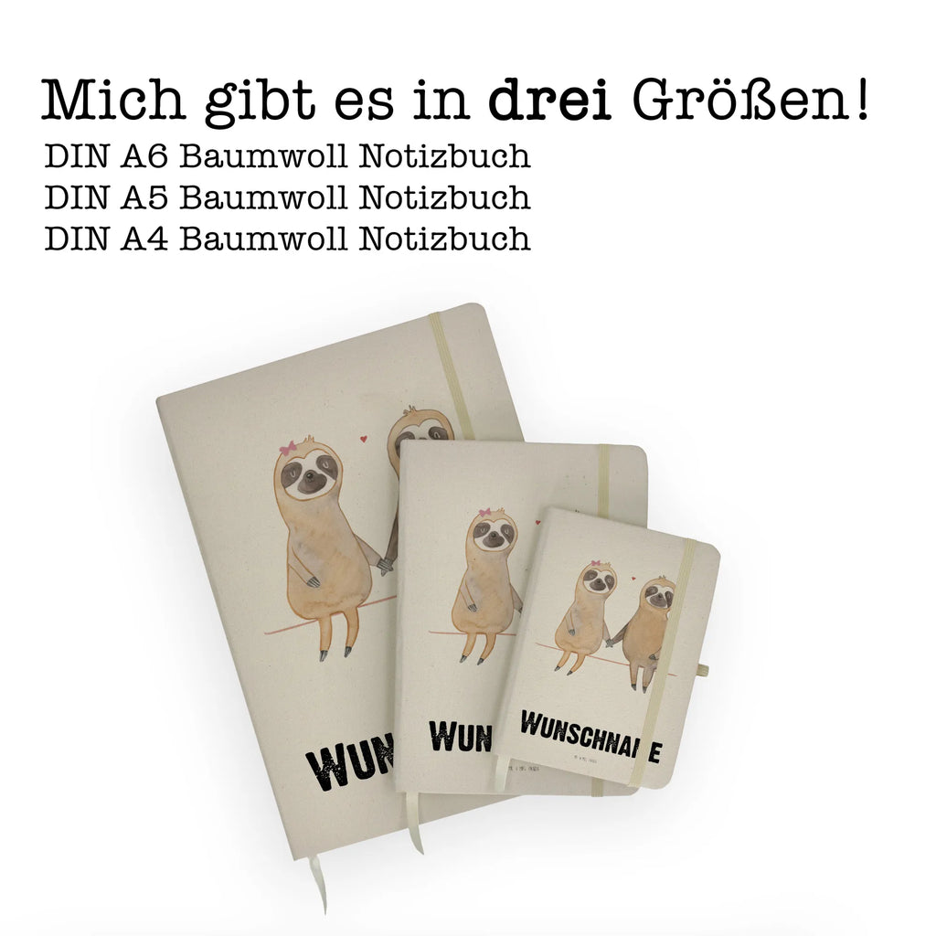 DIN A4 Personalisiertes Notizbuch Faultier Pärchen Personalisiertes Notizbuch, Notizbuch mit Namen, Notizbuch bedrucken, Personalisierung, Namensbuch, Namen, Faultier, Faultier Geschenk, Faultier Deko, Faultiere, faul, Lieblingstier, Liebe, Liebespaar, Faultierliebe, Faultierpärchen, verliebt, verlobt, gemeinsam, relaxen, Pärchen, Beziehung, Langsamkeit