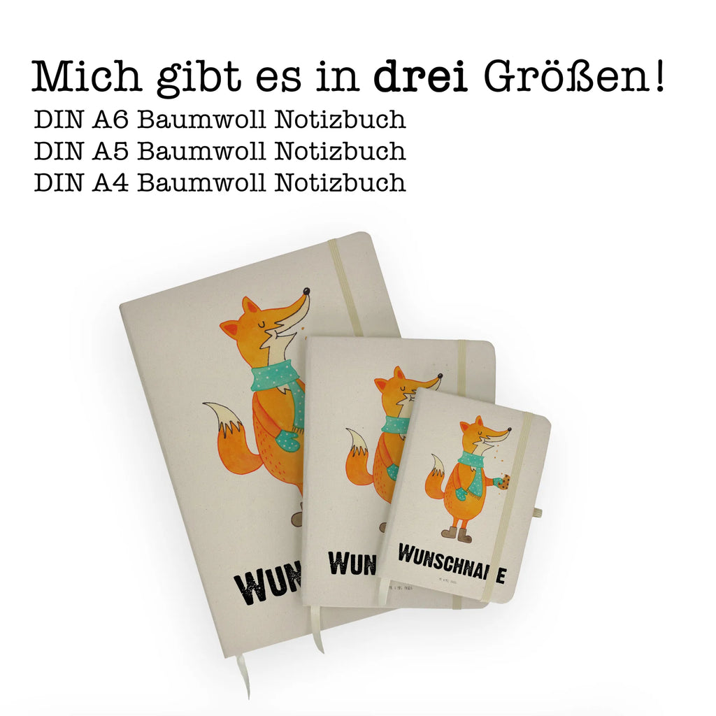 DIN A4 Personalisiertes Notizbuch Fuchs Keks Personalisiertes Notizbuch, Notizbuch mit Namen, Notizbuch bedrucken, Personalisierung, Namensbuch, Namen, Fuchs, Füchse, Backen Spruch, Kekse, Winter, Weihnachtszeit, Plätzchen, Liebe, Küche Deko