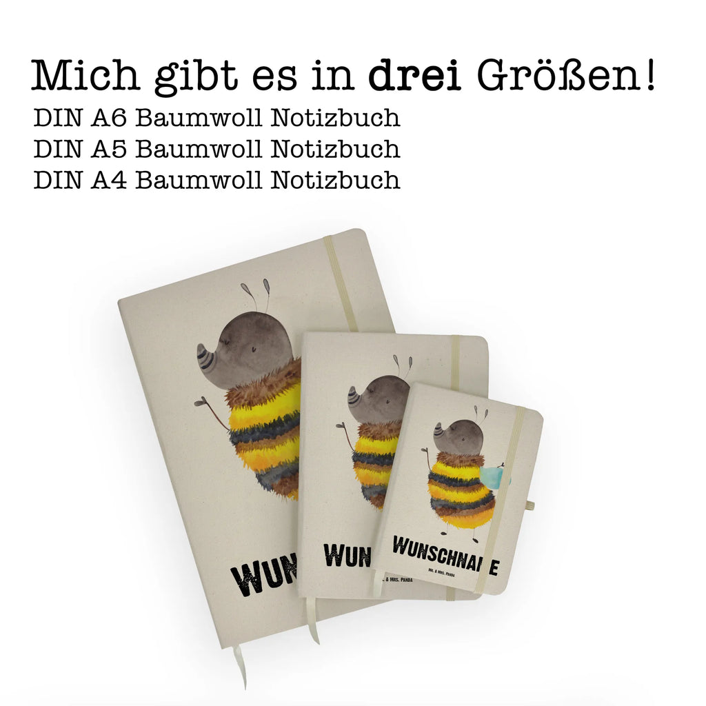 DIN A4 Personalisiertes Notizbuch Hummel flauschig Personalisiertes Notizbuch, Notizbuch mit Namen, Notizbuch bedrucken, Personalisierung, Namensbuch, Namen, Tiermotive, Gute Laune, lustige Sprüche, Tiere, Hummel, Flauschig, Biene, Blume, Natur