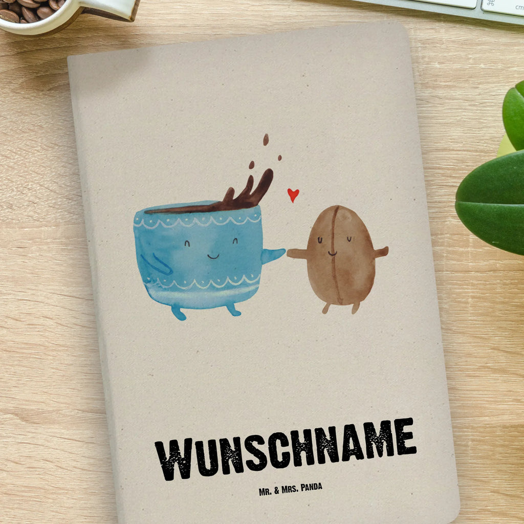 DIN A4 Personalisiertes Notizbuch Kaffee Bohne Personalisiertes Notizbuch, Notizbuch mit Namen, Notizbuch bedrucken, Personalisierung, Namensbuch, Namen, Tiermotive, Gute Laune, lustige Sprüche, Tiere, Kaffee, Kaffeebohne, Genuss, Zufriedenheit, Glück