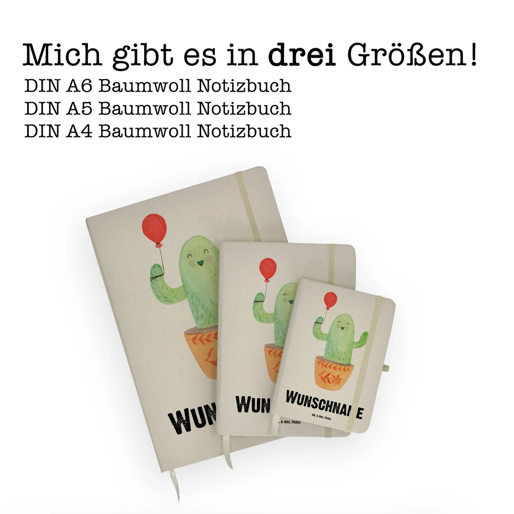 Personalised notebook cactus balloon Personalisiertes Notizbuch, Notizbuch mit Namen, Notizbuch bedrucken, Personalisierung, Namensbuch, Namen, Kaktus, Kakteen, Luftballon, Neustart, Freude, Büro, Stress, Büroalltag, Freundin, Freund, Ausbildung, Prüfung