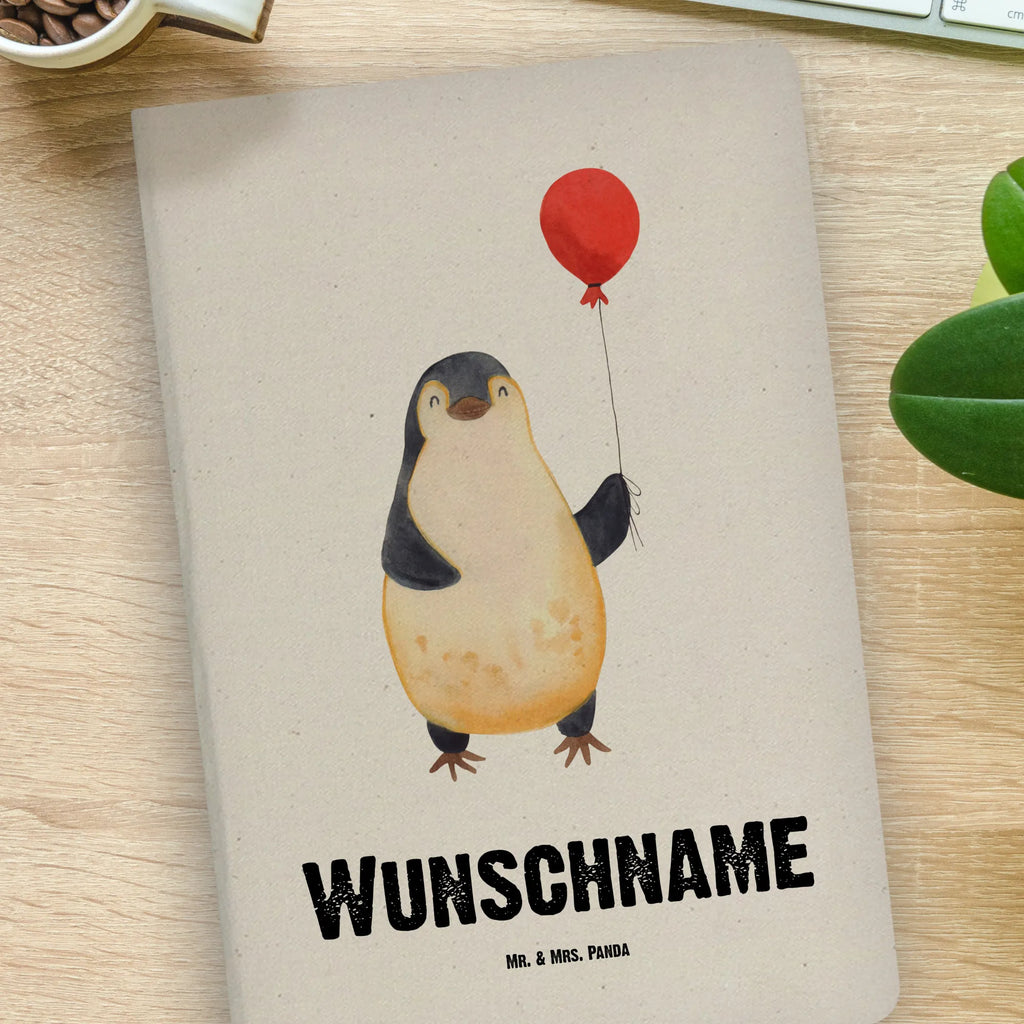 DIN A4 Personalisiertes Notizbuch Pinguin Luftballon Personalisiertes Notizbuch, Notizbuch mit Namen, Notizbuch bedrucken, Personalisierung, Namensbuch, Namen, Pinguin, Pinguine, Luftballon, Tagträume, Lebenslust, Geschenk Freundin, Geschenkidee, beste Freundin, Motivation, Neustart, neues Leben, Liebe, Glück