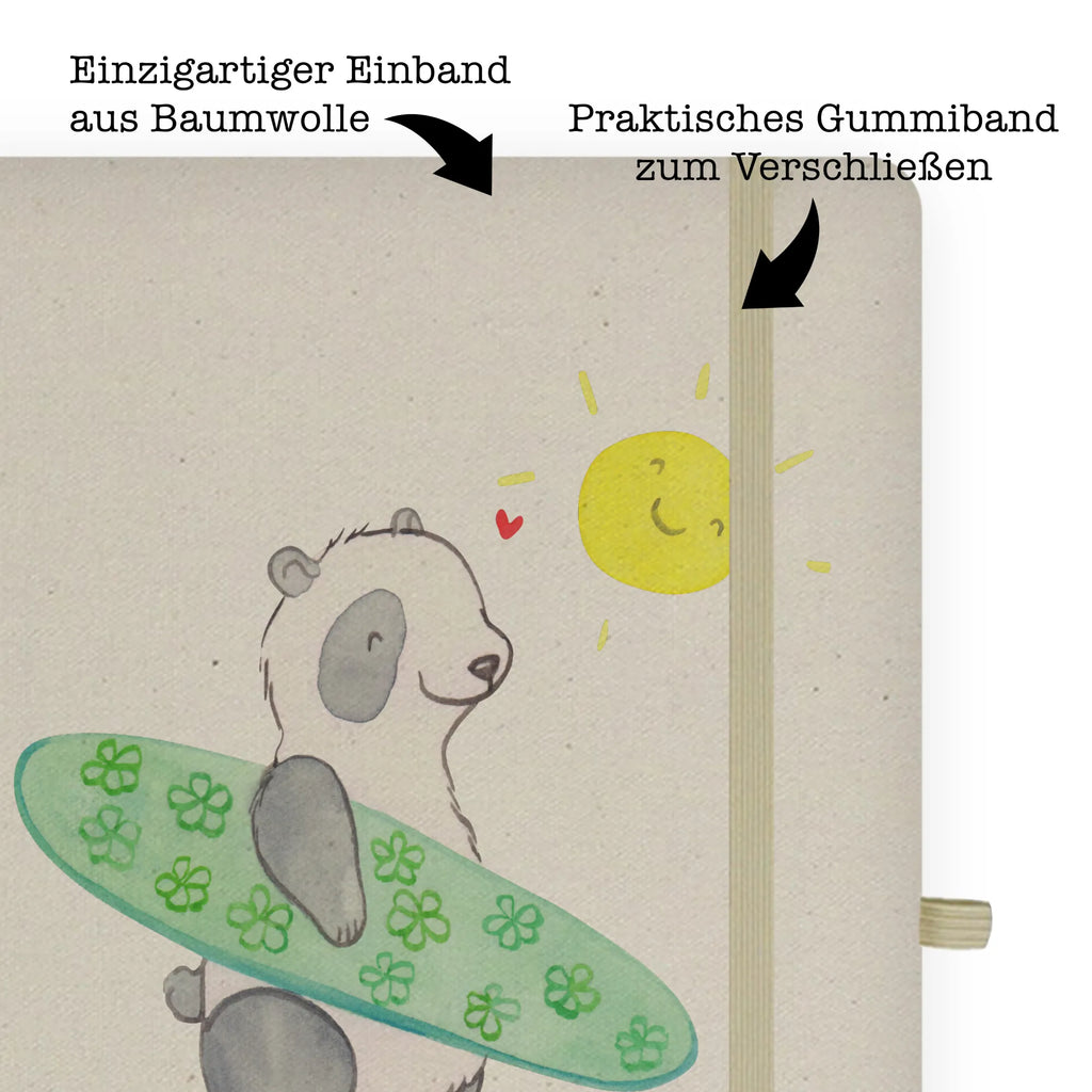 DIN A4 Personalisiertes Notizbuch Panda Surfen Personalisiertes Notizbuch, Notizbuch mit Namen, Notizbuch bedrucken, Personalisierung, Namensbuch, Namen, Geschenk, Sport, Sportart, Hobby, Schenken, Danke, Dankeschön, Auszeichnung, Gewinn, Sportler, Wellenreiten, Surfen, Surfschule