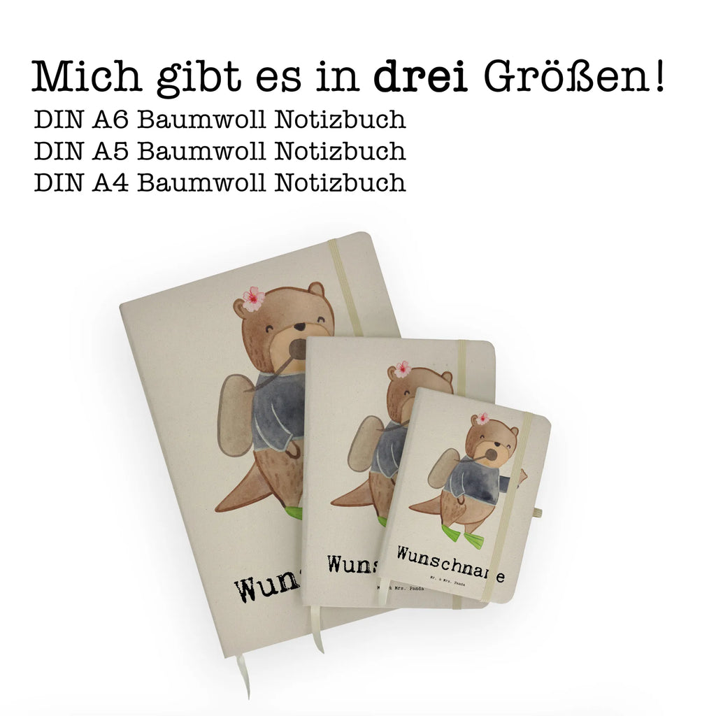 DIN A4 Personalisiertes Notizbuch Tauchlehrerin mit Herz Personalisiertes Notizbuch, Notizbuch mit Namen, Notizbuch bedrucken, Personalisierung, Namensbuch, Namen, Beruf, Ausbildung, Jubiläum, Abschied, Rente, Kollege, Kollegin, Geschenk, Schenken, Arbeitskollege, Mitarbeiter, Firma, Danke, Dankeschön