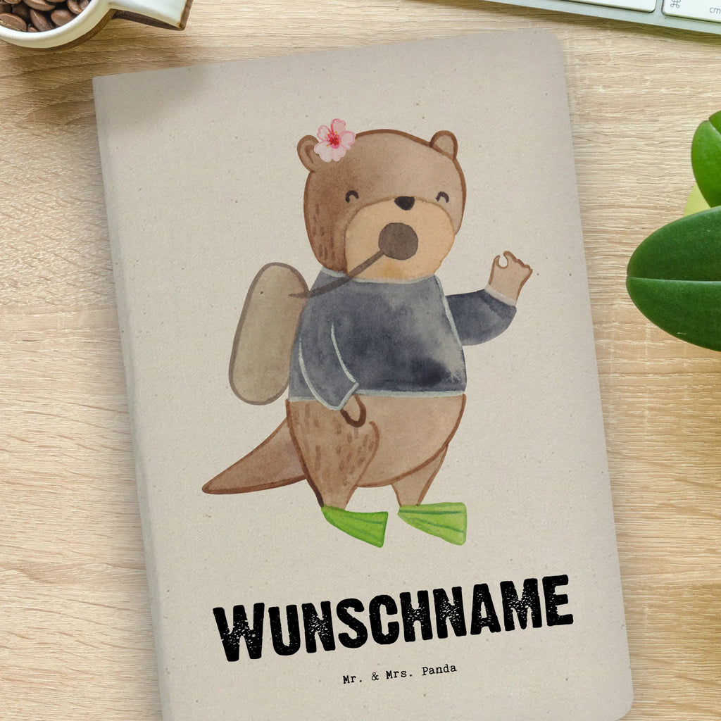 DIN A4 Personalisiertes Notizbuch Taucherin Herz Personalisiertes Notizbuch, Notizbuch mit Namen, Notizbuch bedrucken, Personalisierung, Namensbuch, Namen, Beruf, Ausbildung, Jubiläum, Abschied, Rente, Kollege, Kollegin, Geschenk, Schenken, Arbeitskollege, Mitarbeiter, Firma, Danke, Dankeschön