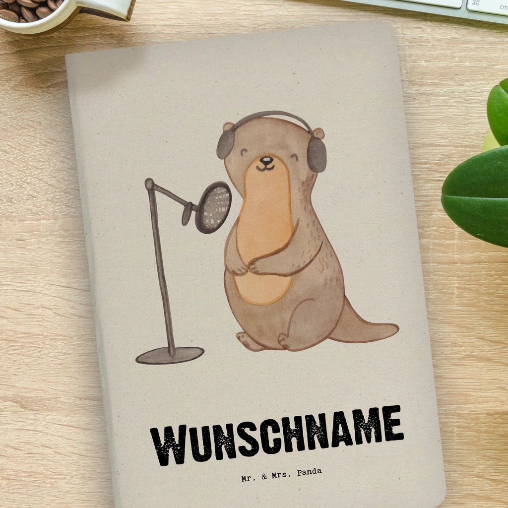 DIN A4 Personalisiertes Notizbuch Otter Podcast aufnehmen Personalisiertes Notizbuch, Notizbuch mit Namen, Notizbuch bedrucken, Personalisierung, Namensbuch, Namen, Geschenk, Sport, Sportart, Hobby, Schenken, Danke, Dankeschön, Auszeichnung, Gewinn, Sportler, Podcast aufnehmen, Podcast produzieren, Podcasterin, Podcaster