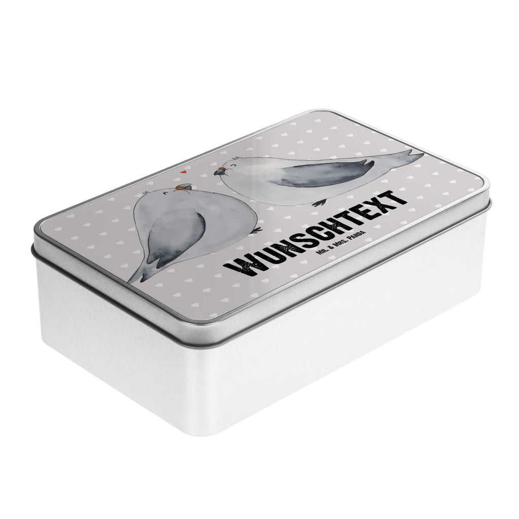 Personalised metal tin Turtledoves in love Personalisierte Metalldose, Dose mit Namen, Namensdose, Kiste mit Namen, Namenskiste, Liebe, Partner, Freund, Freundin, Ehemann, Ehefrau, Heiraten, Verlobung, Heiratsantrag, Liebesgeschenk, Jahrestag, Hocheitstag, Turteltauben, Turteltäubchen, Tauben, Verliebt, Verlobt, Verheiratet, Geschenk Freundin, Geschenk Freund, Liebesbeweis, Hochzeitstag, Geschenk Hochzeit