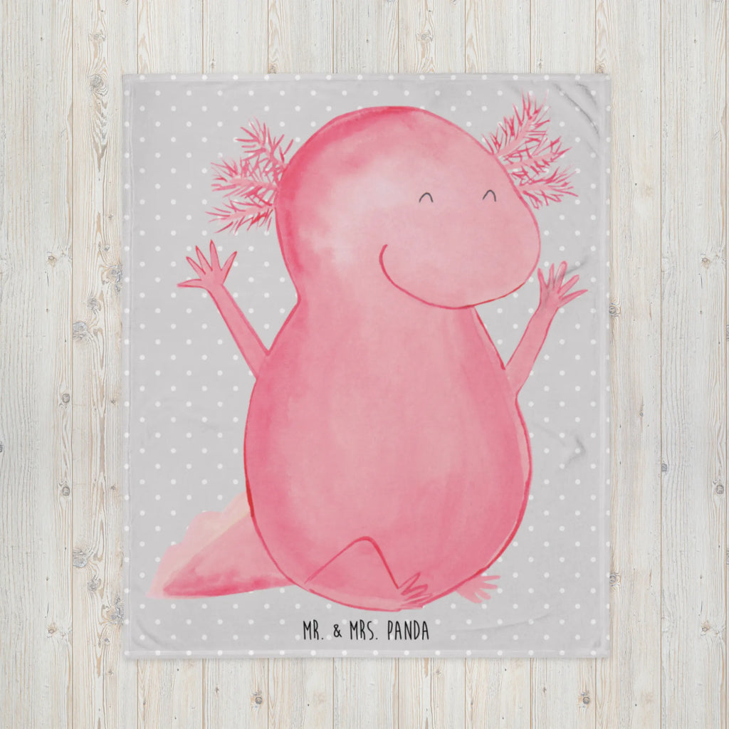 Kuscheldecke Axolotl Hurra Decke, Wohndecke, Tagesdecke, Wolldecke, Sofadecke, Axolotl, Molch, Axolot, Schwanzlurch, Lurch, Lurche, fröhlich, Spaß, Freude, Motivation, Zufriedenheit