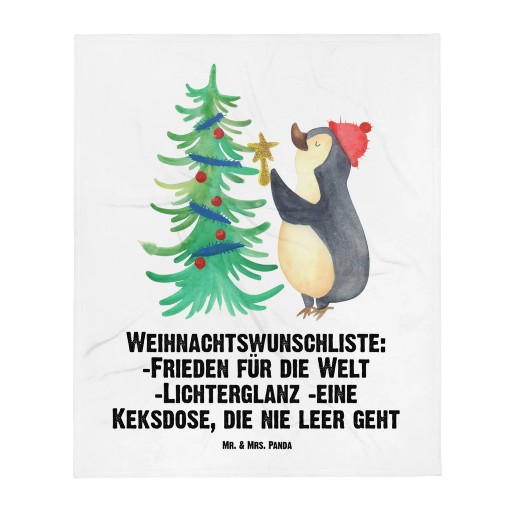 Kuscheldecke Pinguin Weihnachtsbaum Decke, Wohndecke, Tagesdecke, Wolldecke, Sofadecke, Winter, Weihnachten, Weihnachtsdeko, Nikolaus, Advent, Heiligabend, Wintermotiv, Pinguin