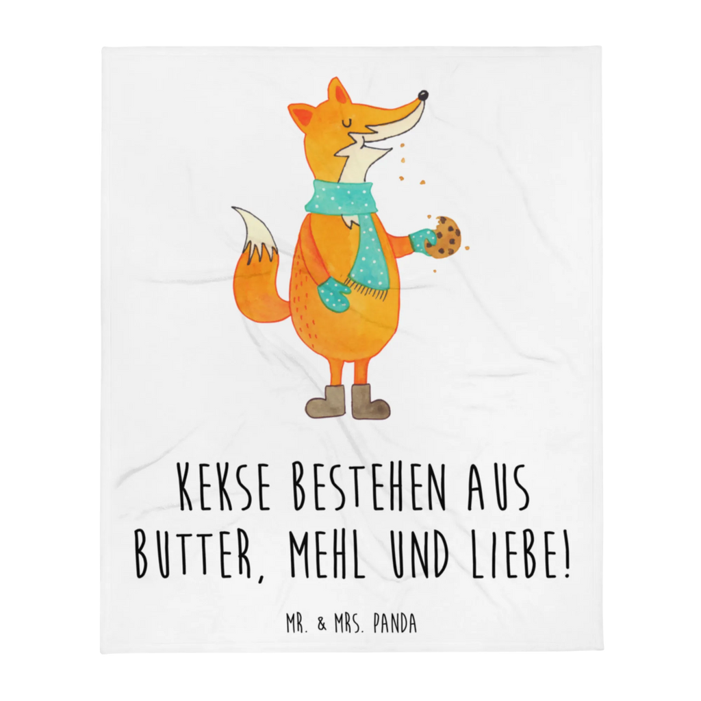 Kuscheldecke Fuchs Keks Decke, Wohndecke, Tagesdecke, Wolldecke, Sofadecke, Fuchs, Füchse, Backen Spruch, Kekse, Winter, Weihnachtszeit, Plätzchen, Liebe, Küche Deko