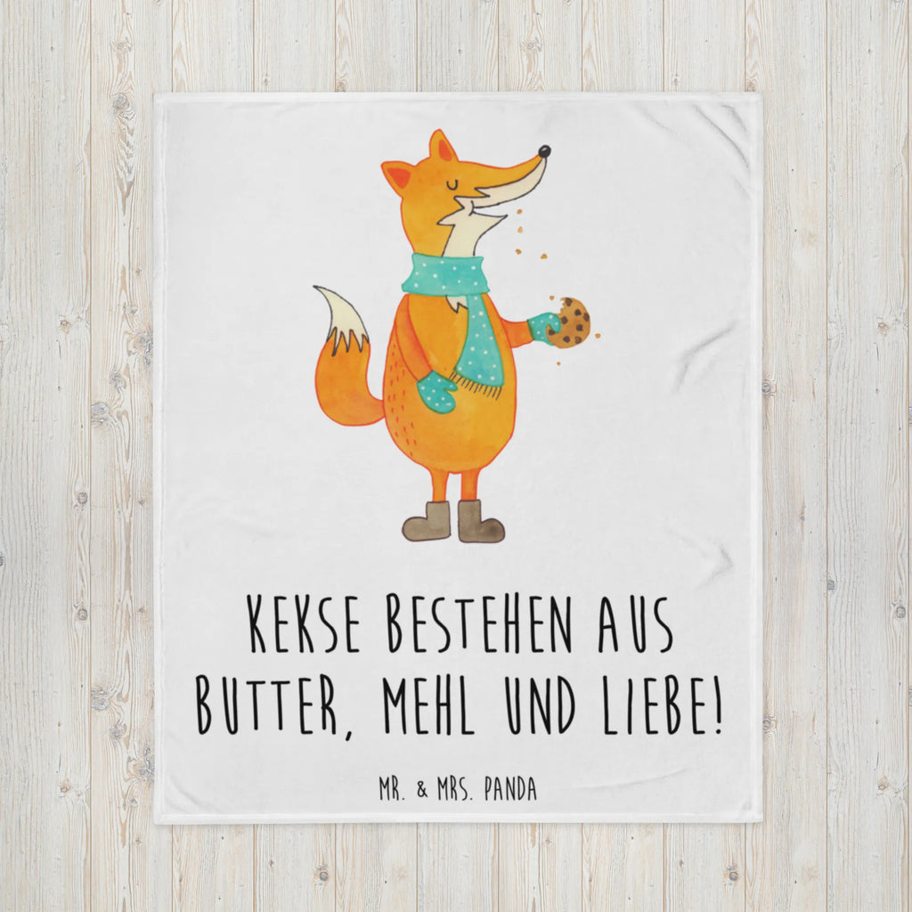 Kuscheldecke Fuchs Keks Decke, Wohndecke, Tagesdecke, Wolldecke, Sofadecke, Fuchs, Füchse, Backen Spruch, Kekse, Winter, Weihnachtszeit, Plätzchen, Liebe, Küche Deko