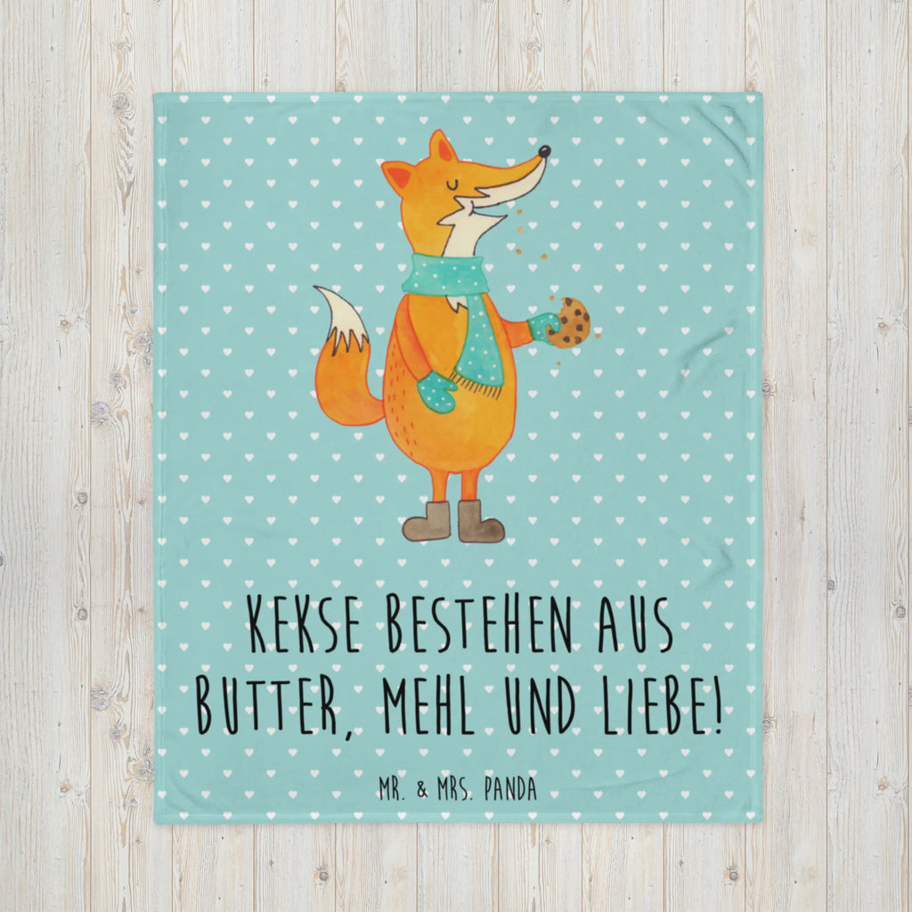 Kuscheldecke Fuchs Keks Decke, Wohndecke, Tagesdecke, Wolldecke, Sofadecke, Fuchs, Füchse, Backen Spruch, Kekse, Winter, Weihnachtszeit, Plätzchen, Liebe, Küche Deko