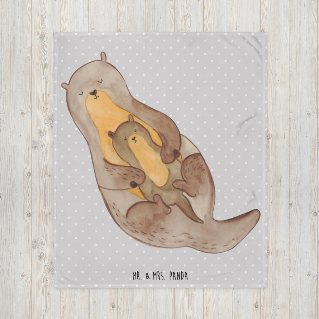 Kuscheldecke Otter mit Kind Decke, Wohndecke, Tagesdecke, Wolldecke, Sofadecke, Otter, Fischotter, Seeotter, Otter Seeotter See Otter