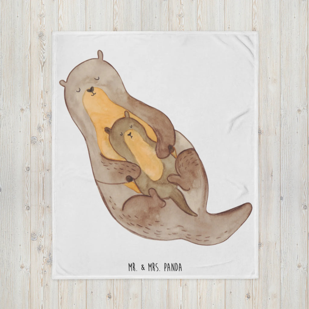 Kuscheldecke Otter mit Kind Decke, Wohndecke, Tagesdecke, Wolldecke, Sofadecke, Otter, Fischotter, Seeotter, Otter Seeotter See Otter