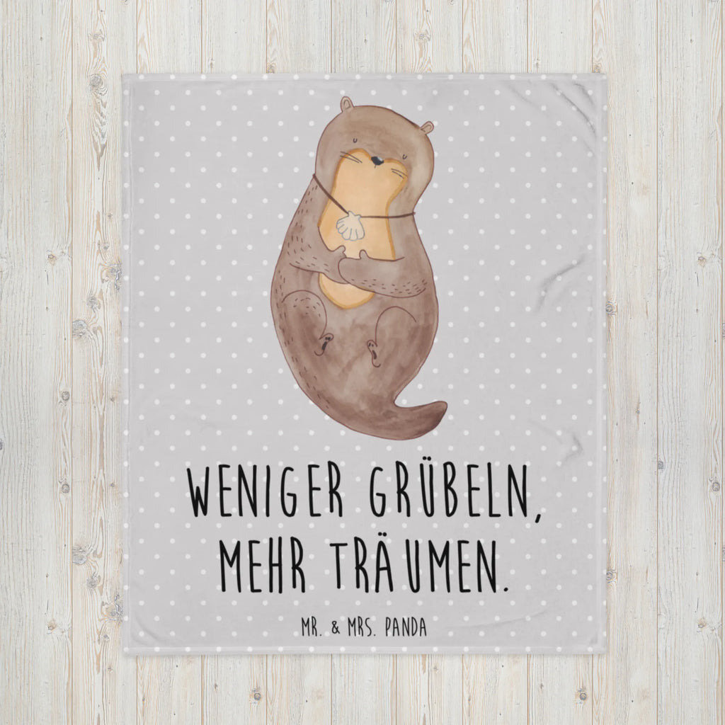 Kuscheldecke Otter Muschel Decke, Wohndecke, Tagesdecke, Wolldecke, Sofadecke, Otter, Fischotter, Seeotter, Otterliebe, grübeln, träumen, Motivation, Tagträumen, Büro