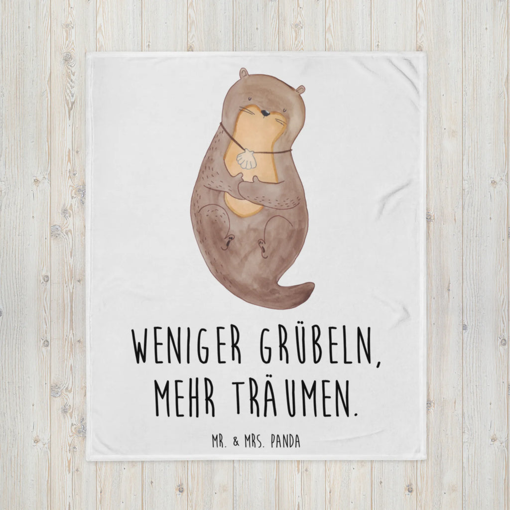 Kuscheldecke Otter Muschel Decke, Wohndecke, Tagesdecke, Wolldecke, Sofadecke, Otter, Fischotter, Seeotter, Otterliebe, grübeln, träumen, Motivation, Tagträumen, Büro