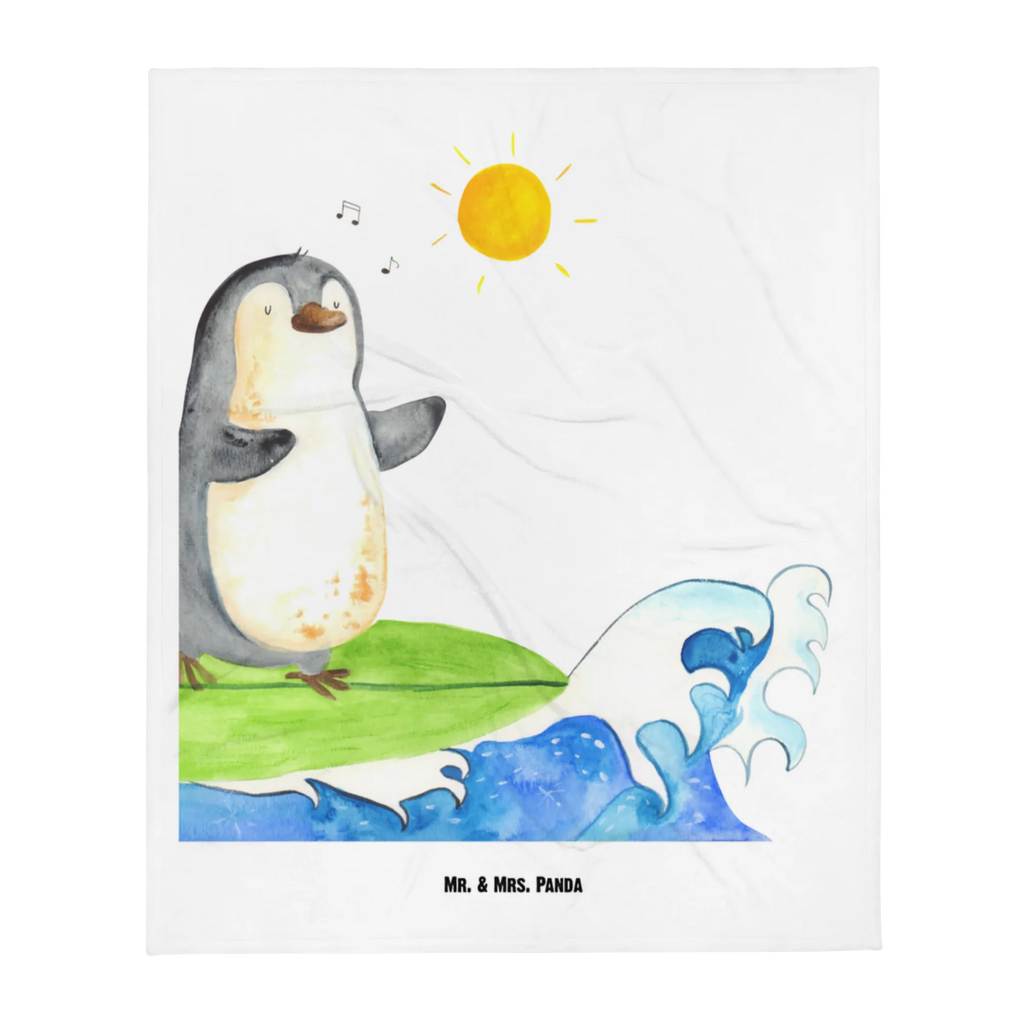 Kuscheldecke Pinguin Surfer Decke, Wohndecke, Tagesdecke, Wolldecke, Sofadecke, Pinguin, Pinguine, surfen, Surfer, Hawaii, Urlaub, Wellen, Wellen reiten, Portugal