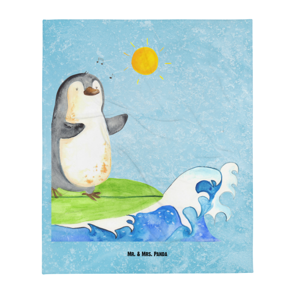 Kuscheldecke Pinguin Surfer Decke, Wohndecke, Tagesdecke, Wolldecke, Sofadecke, Pinguin, Pinguine, surfen, Surfer, Hawaii, Urlaub, Wellen, Wellen reiten, Portugal