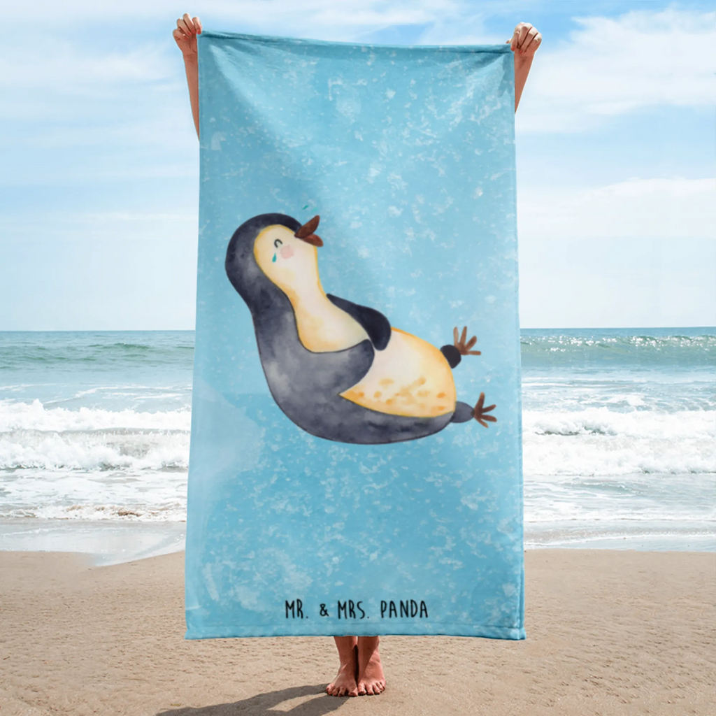 XL Badehandtuch Pinguin Lachen Handtuch, Badetuch, Duschtuch, Strandtuch, Saunatuch, Pinguin, Pinguine, lustiger Spruch, Optimismus, Fröhlich, Lachen, Humor, Fröhlichkeit