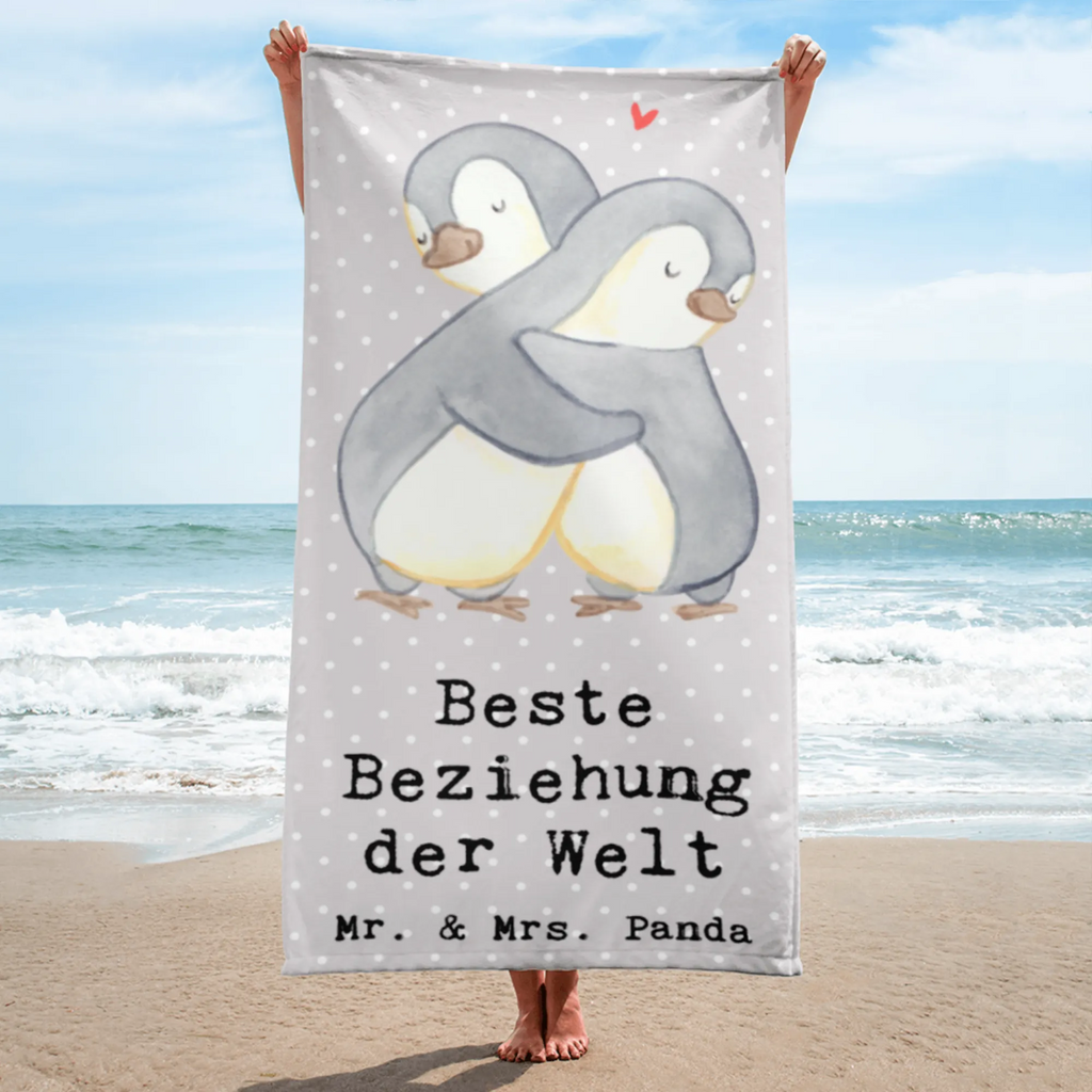 XL Badehandtuch Pinguin Beste Beziehung der Welt Handtuch, Badetuch, Duschtuch, Strandtuch, Saunatuch, für, Dankeschön, Geschenk, Schenken, Geburtstag, Geburtstagsgeschenk, Geschenkidee, Danke, Bedanken, Mitbringsel, Freude machen, Geschenktipp, Beziehung, Zusammen sein, Miteinander gehen, Liebe, Verlieb, Liebesgeschenk