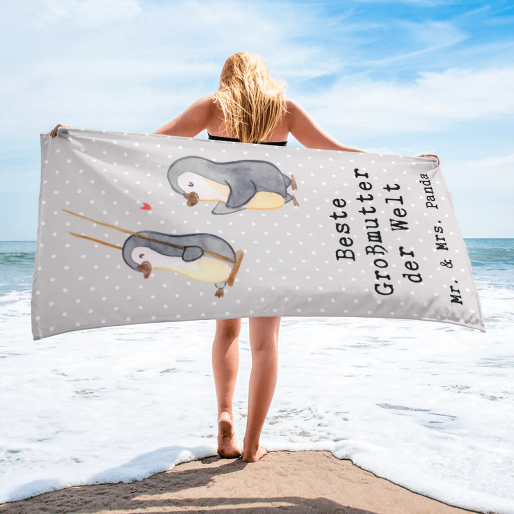 XL Badehandtuch Pinguin Beste Großmutter der Welt Handtuch, Badetuch, Duschtuch, Strandtuch, Saunatuch, für, Dankeschön, Geschenk, Schenken, Geburtstag, Geburtstagsgeschenk, Geschenkidee, Danke, Bedanken, Mitbringsel, Freude machen, Geschenktipp, Großmutter, Omi, Oma, Oma geworden, Grosseltern