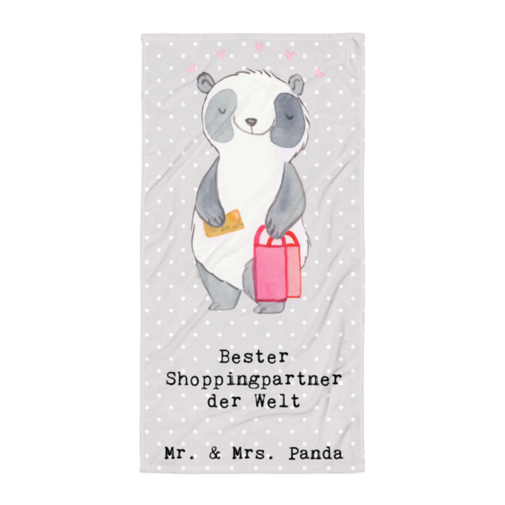 XL Badehandtuch Panda Bester Shoppingpartner der Welt Handtuch, Badetuch, Duschtuch, Strandtuch, Saunatuch, für, Dankeschön, Geschenk, Schenken, Geburtstag, Geburtstagsgeschenk, Geschenkidee, Danke, Bedanken, Mitbringsel, Freude machen, Geschenktipp, Shoppingpartner, Shoppen, Begleitung, Partner, Freundin, Freund, bff, Shopping, Einkaufen, Shopping-Queen, Queen, Bester