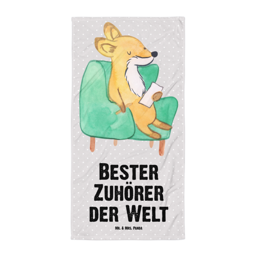 XL Badehandtuch Fuchs Bester Zuhörer der Welt Handtuch, Badetuch, Duschtuch, Strandtuch, Saunatuch, für, Dankeschön, Geschenk, Schenken, Geburtstag, Geburtstagsgeschenk, Geschenkidee, Danke, Bedanken, Mitbringsel, Freude machen, Geschenktipp, Zuhörer, Freund, Freundin, offenes Ohr, Hilfsbereit, Hilfe