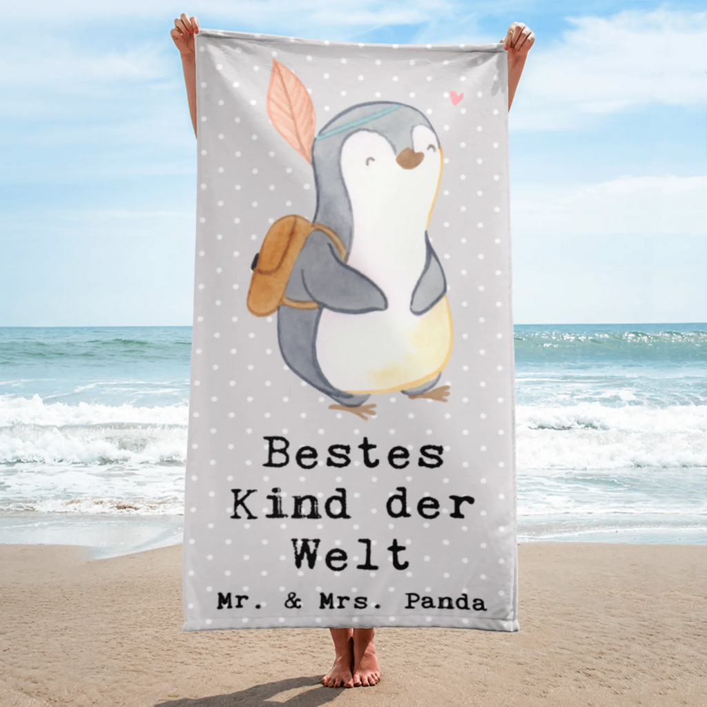 XL Badehandtuch Pinguin Bestes Kind der Welt Handtuch, Badetuch, Duschtuch, Strandtuch, Saunatuch, für, Dankeschön, Geschenk, Schenken, Geburtstag, Geburtstagsgeschenk, Geschenkidee, Danke, Bedanken, Mitbringsel, Freude machen, Geschenktipp, Kinder, Kind, Kid, Kids, Kiddy, Bestes, Tochter, Sohn, Nachwuchs, Geburt, Liebling, Taufe