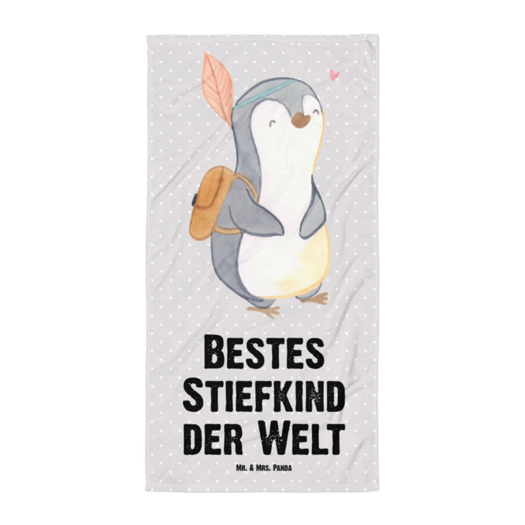 XL Badehandtuch Pinguin Bestes Stiefkind der Welt Handtuch, Badetuch, Duschtuch, Strandtuch, Saunatuch, für, Dankeschön, Geschenk, Schenken, Geburtstag, Geburtstagsgeschenk, Geschenkidee, Danke, Bedanken, Mitbringsel, Freude machen, Geschenktipp, Stiefkind, angeheiratet, Kinder, Kind, Kid, Kids, Kiddy, Bestes, Tochter, Sohn, Nachwuchs, Geburt, Liebling, Taufe