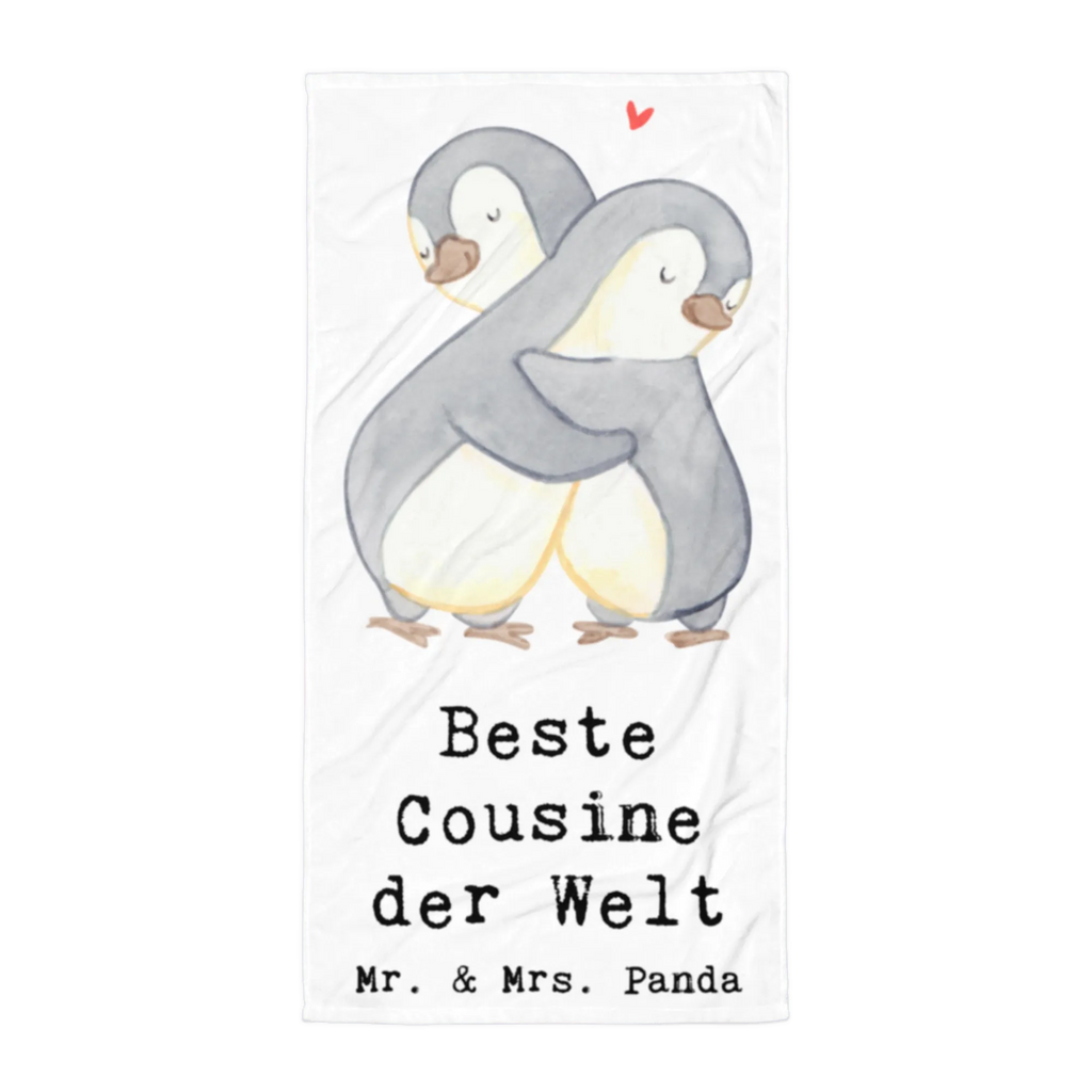 XL Badehandtuch Pinguin Beste Cousine der Welt Handtuch, Badetuch, Duschtuch, Strandtuch, Saunatuch, für, Dankeschön, Geschenk, Schenken, Geburtstag, Geburtstagsgeschenk, Geschenkidee, Danke, Bedanken, Mitbringsel, Freude machen, Geschenktipp, Cousine, Kusine, Kousine, Cousinchen, Tochter von Onkel, Tochter von Tante, Familie, Verwandtschaft, Cousin