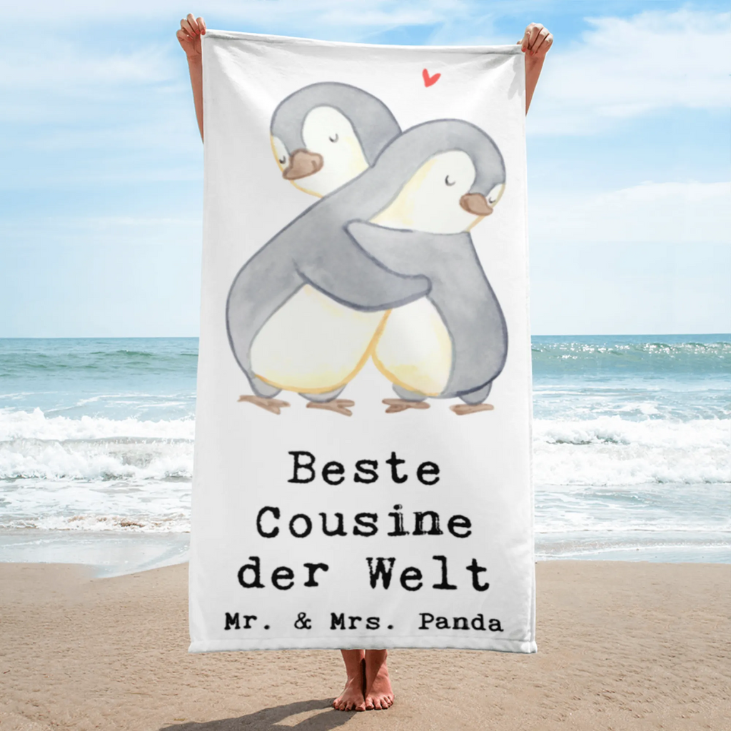 XL Badehandtuch Pinguin Beste Cousine der Welt Handtuch, Badetuch, Duschtuch, Strandtuch, Saunatuch, für, Dankeschön, Geschenk, Schenken, Geburtstag, Geburtstagsgeschenk, Geschenkidee, Danke, Bedanken, Mitbringsel, Freude machen, Geschenktipp, Cousine, Kusine, Kousine, Cousinchen, Tochter von Onkel, Tochter von Tante, Familie, Verwandtschaft, Cousin