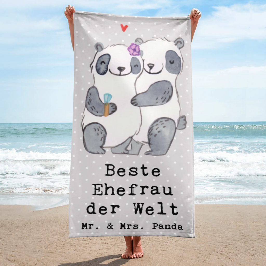 XL Badehandtuch Panda Beste Ehefrau der Welt Handtuch, Badetuch, Duschtuch, Strandtuch, Saunatuch, für, Dankeschön, Geschenk, Schenken, Geburtstag, Geburtstagsgeschenk, Geschenkidee, Danke, Bedanken, Mitbringsel, Freude machen, Geschenktipp, Ehefrau, Beste, Frau, Partnerin, Freundin, Traumfrau, Hochzeit, Liebling, Ehepartner, Ehe, Gattin, Lebensgefährtin, Braut, Kleinigkeit