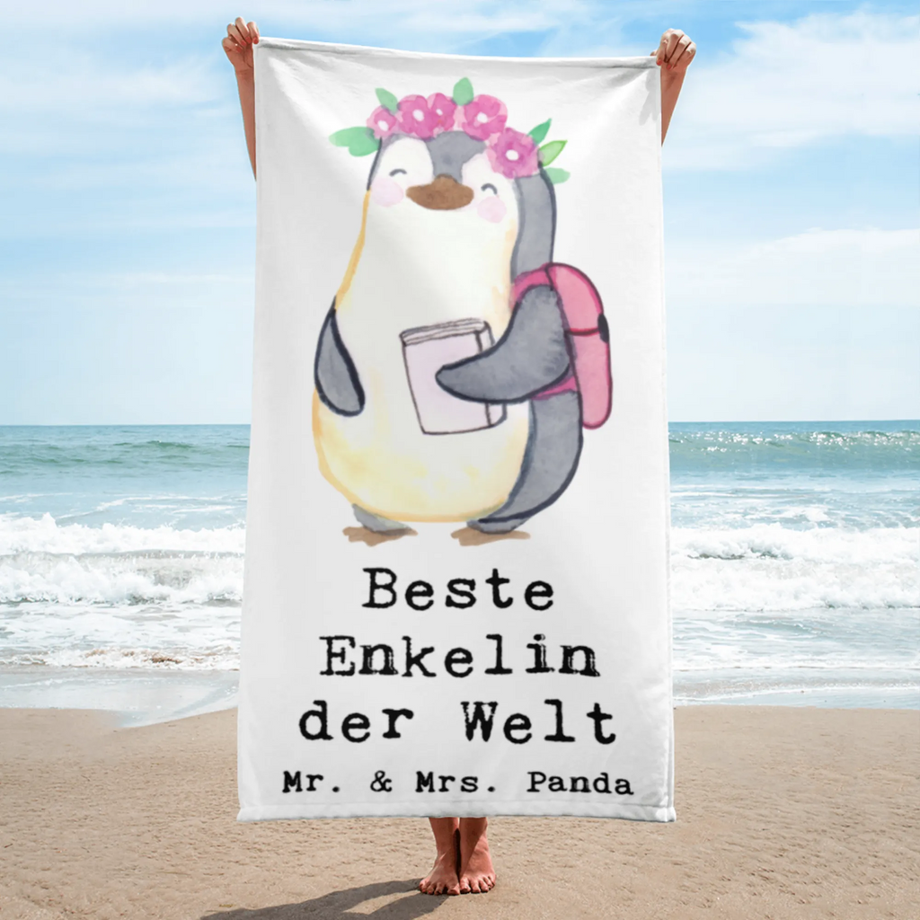 XL Badehandtuch Pinguin Beste Enkelin der Welt Handtuch, Badetuch, Duschtuch, Strandtuch, Saunatuch, für, Dankeschön, Geschenk, Schenken, Geburtstag, Geburtstagsgeschenk, Geschenkidee, Danke, Bedanken, Mitbringsel, Freude machen, Geschenktipp, Enkelin, Enkelkind, Enkeltochter, Oma, Opa, Kind von Tochter, Kind von Sohn, Großtochter, Taufe