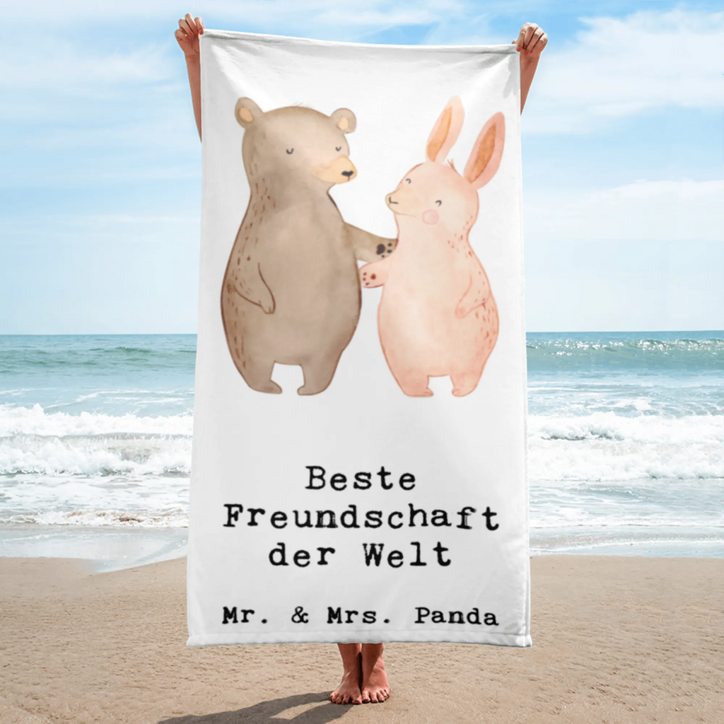 XL Badehandtuch Hase Beste Freundschaft der Welt Handtuch, Badetuch, Duschtuch, Strandtuch, Saunatuch, für, Dankeschön, Geschenk, Schenken, Geburtstag, Geburtstagsgeschenk, Geschenkidee, Danke, Bedanken, Mitbringsel, Freude machen, Geschenktipp, Freundschaft, Freunde, Freunde fürs Leben, best friends, Freundin, Freund, Clique, Kumpel, bae, bff