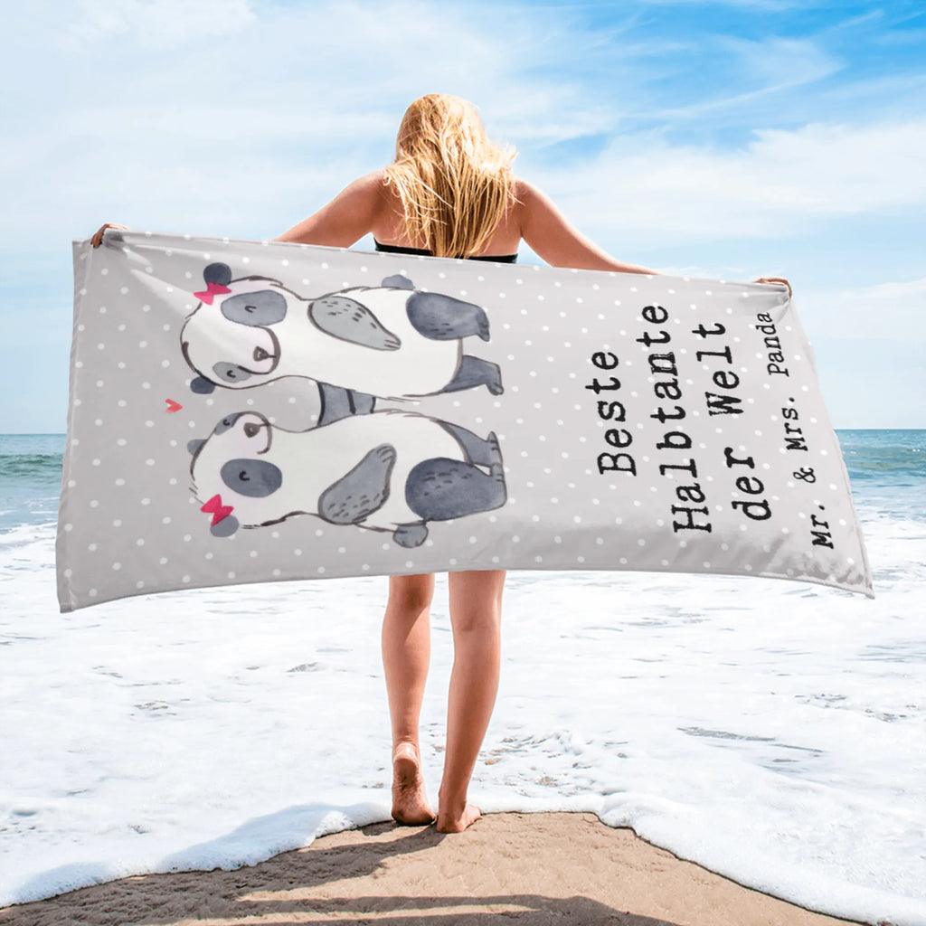 XL Badehandtuch Panda Beste Halbtante der Welt Handtuch, Badetuch, Duschtuch, Strandtuch, Saunatuch, für, Dankeschön, Geschenk, Schenken, Geburtstag, Geburtstagsgeschenk, Geschenkidee, Danke, Bedanken, Mitbringsel, Freude machen, Geschenktipp, Halbtante, Tante, beste Tante, Stieftante, Stief, Stiefgeschwister, Familie, Kleinigkeit