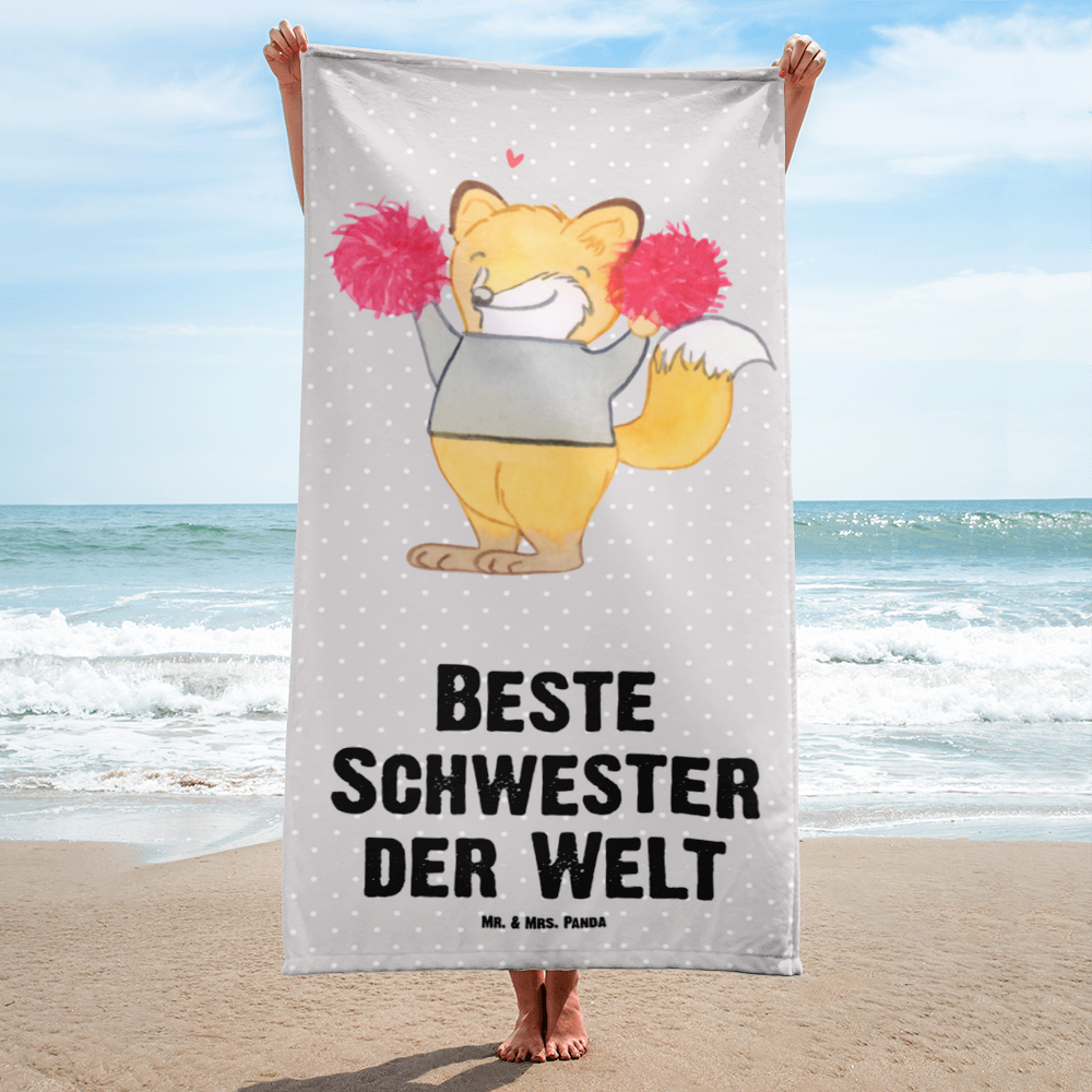 XL Badehandtuch Fuchs Beste Schwester der Welt Handtuch, Badetuch, Duschtuch, Strandtuch, Saunatuch, für, Dankeschön, Geschenk, Schenken, Geburtstag, Geburtstagsgeschenk, Geschenkidee, Danke, Bedanken, Mitbringsel, Freude machen, Geschenktipp, Schwester, Geschwister, Schwesterherz, Sister, Familie, Kleinigkeit, Beste, Tochter